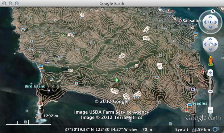 topography lines setting google earth pro