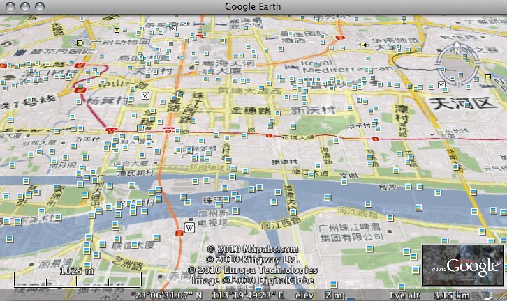 Google Maps China in Google Earth