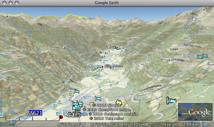Outdooractive Maps South Tyrol in Google Earth
